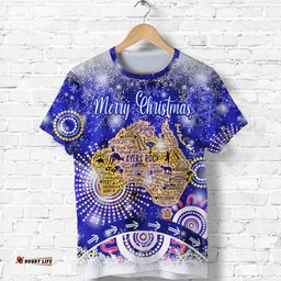 custom personalised australia map christmas t shirt original style blue