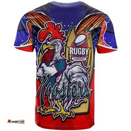 roosters rugby t shirt custom rooster mascot with cup nrl grand final player and number t shirt