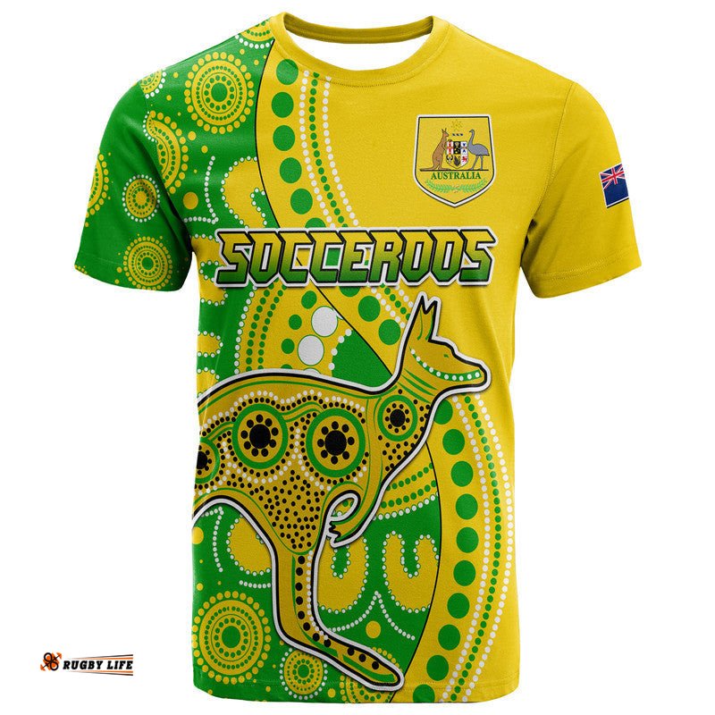 custom personalised australia soccer world cup t shirt socceroos aboriginal