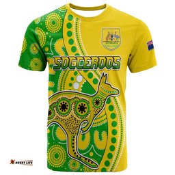 custom personalised australia soccer world cup t shirt socceroos aboriginal