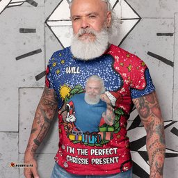Amazing Aussie Australia Christmas Custom T-shirt - I'm the Perfect Present Blue T-shirt