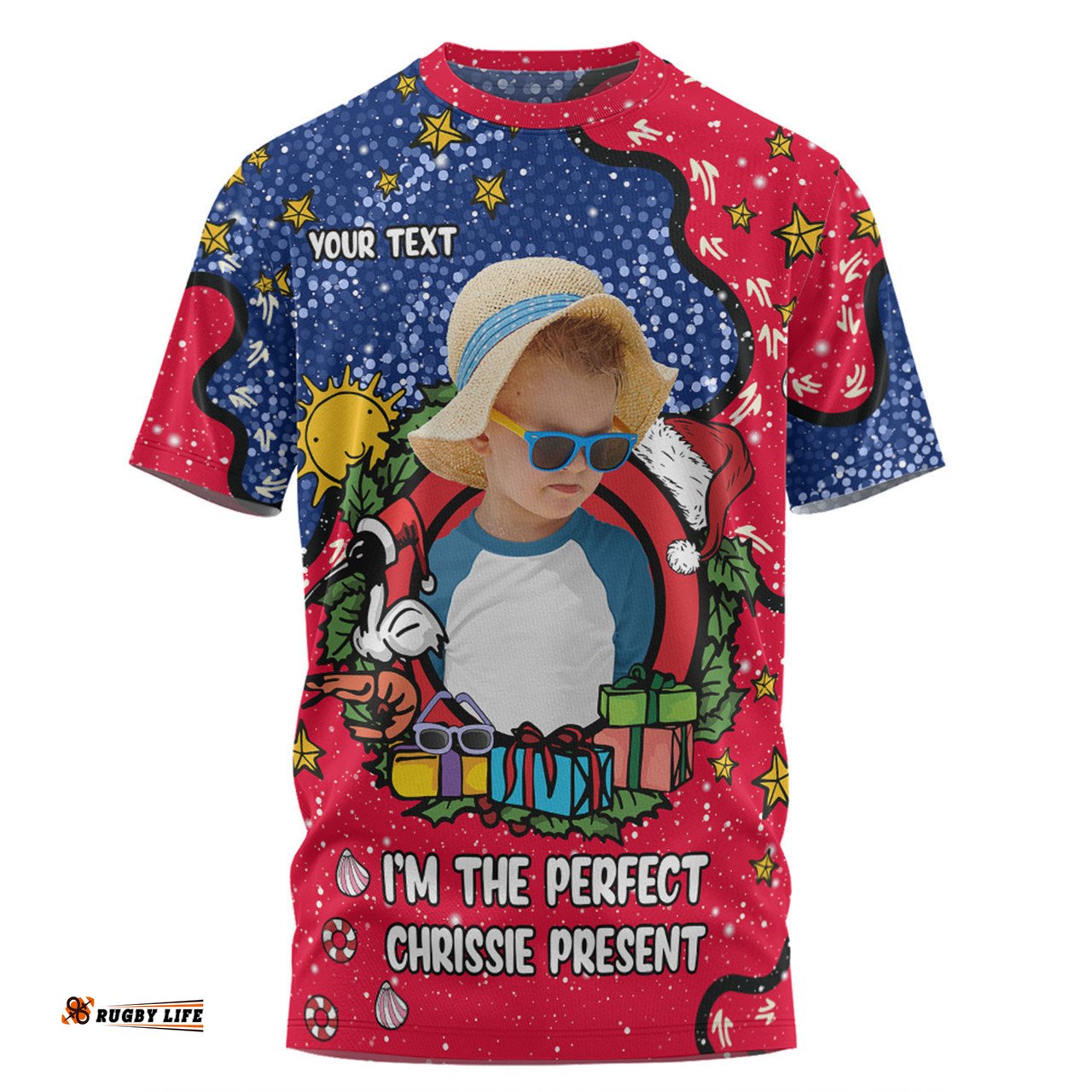 Amazing Aussie Australia Christmas Custom T-shirt - I'm the Perfect Present Blue T-shirt