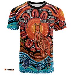 Amazing Aussie Australia T-Shirt Aboriginal Inspired Kangaroo Dreaming Dot Painting Pattern