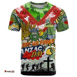 personalised raiders anzac day t shirt aboriginal rising sun dt02