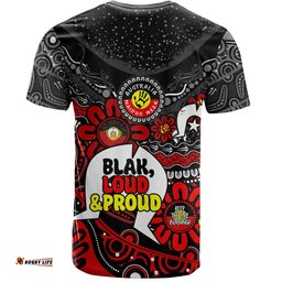 Amazing Aussie Australia T-Shirt Naidoc Week Torres Strait Symbol With Aboriginal Pattern Inspired Black