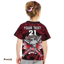 custom personalised bombers football t shirt boomerang indigenous dots