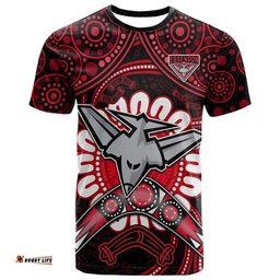 custom personalised bombers football t shirt boomerang indigenous dots