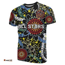 custom personalised australia indigenous rugby t shirt all stars sporty style custom text and number