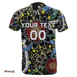 custom personalised australia indigenous rugby t shirt all stars sporty style custom text and number