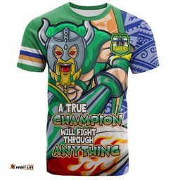 Amazing Aussie Canberra Raiders Grand Final T-Shirt - A True Champion Will Fight Through Anything With Polynesian Patterns