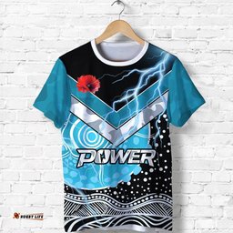 power anzac day t shirt port adelaide lighting