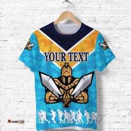 custom personalised gold coast t shirt titans gladiator anzac vibes