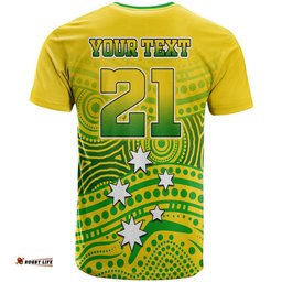 custom personalised australia aboriginal soccer t shirt kangaroo socceroos art style