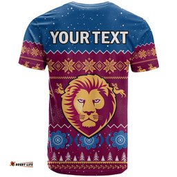 custom personalised brisbane football t shirt lions indigenous merry christmas