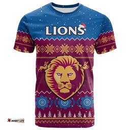 custom personalised brisbane football t shirt lions indigenous merry christmas