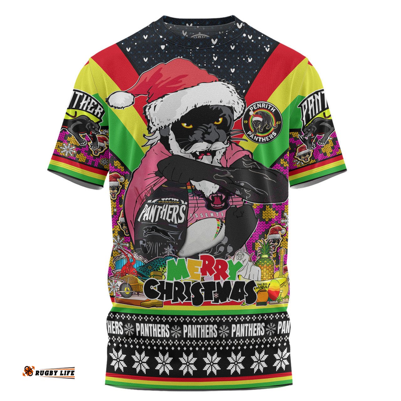 Amazing Aussie Penrith Panthers Christmas Custom T-shirt - Penrith Panthers Santa Aussie Big Things Christmas T-shirt