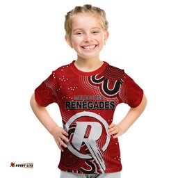 custom personalised and number renegades cricket t shirt aboriginal red