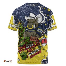 Amazing Aussie North Queensland Cowboys Christmas Custom T-shirt - Let's Get Lit Chrisse Pressie T-shirt