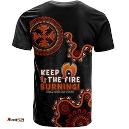 Amazing Aussie Australia T-Shirt Naidoc Week 2024 Keep The Fire Burning Aboriginal Dot Art Inspired