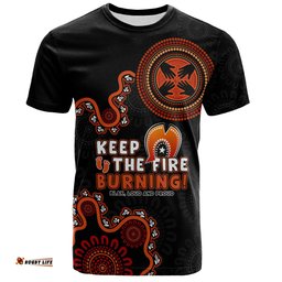 Amazing Aussie Australia T-Shirt Naidoc Week 2024 Keep The Fire Burning Aboriginal Dot Art Inspired