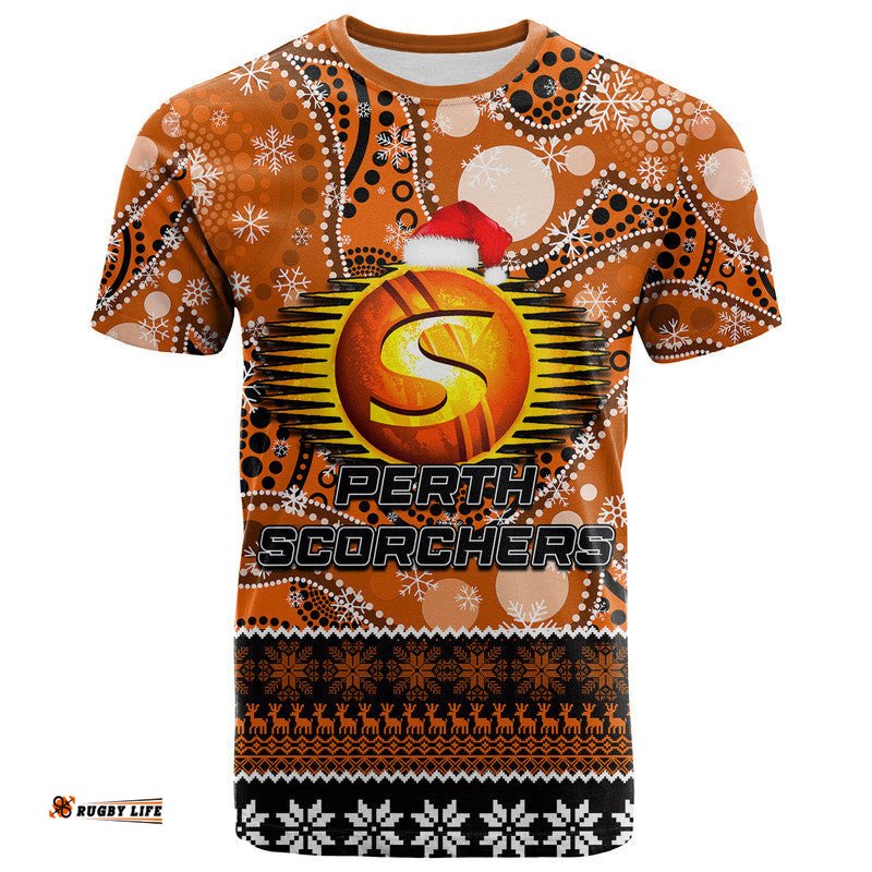 perth scorchers christmas mix aboriginal t shirt