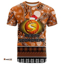 perth scorchers christmas mix aboriginal t shirt