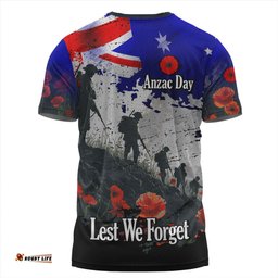 Amazing Aussie Australia T-Shirt - Custom Anzac Day Soldiers With Australia Flag Grunge Style