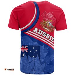 t shirt aus flag and coat of arms shirt waratah flowers