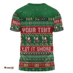Amazing Aussie Australia Christmas Custom T-shirt - Merry BBQMax Let It Smoke T-shirt