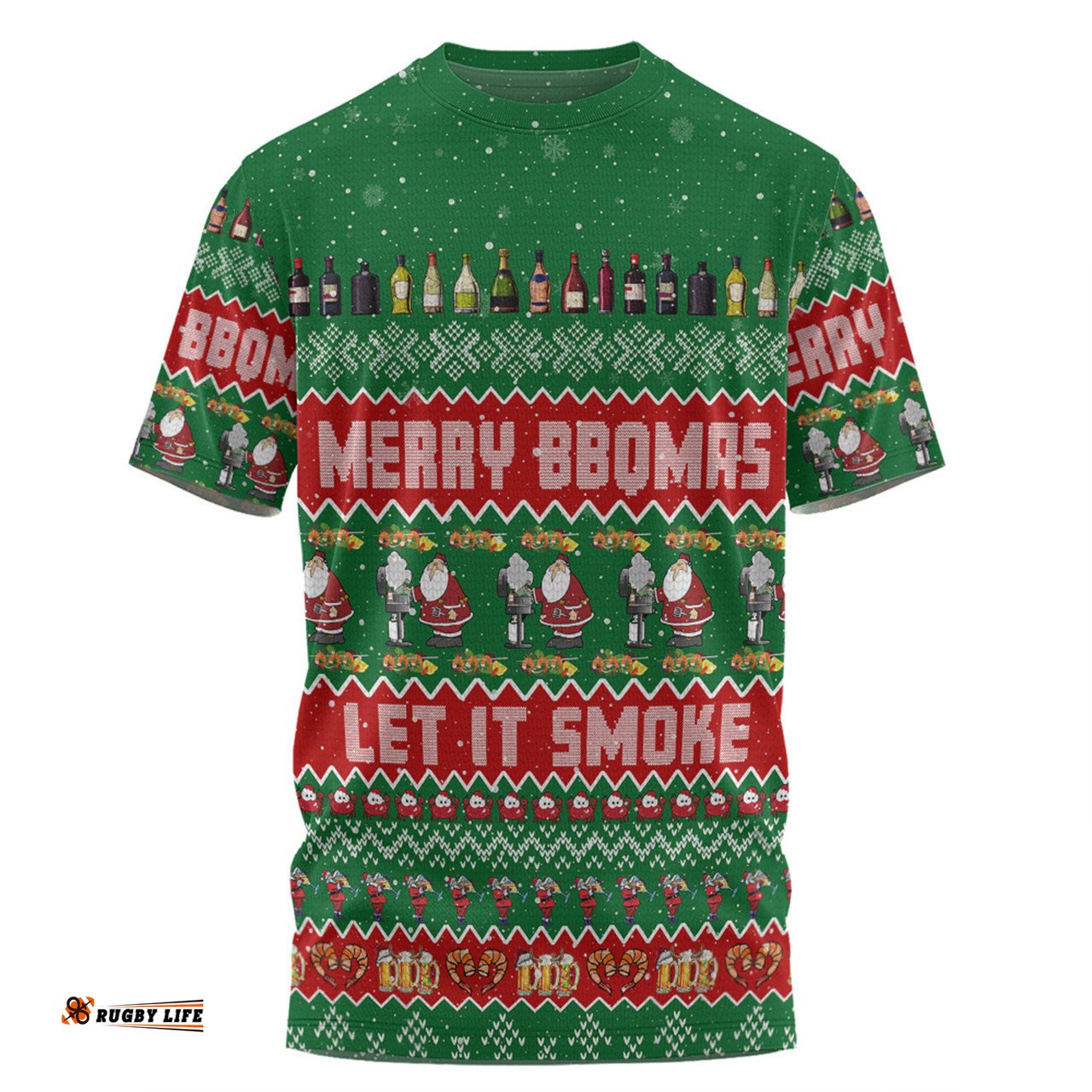 Amazing Aussie Australia Christmas Custom T-shirt - Merry BBQMax Let It Smoke T-shirt