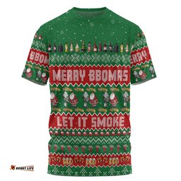 Amazing Aussie Australia Christmas Custom T-shirt - Merry BBQMax Let It Smoke T-shirt