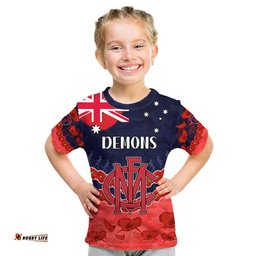 custom personalised demons football anzac t shirt lest we forget