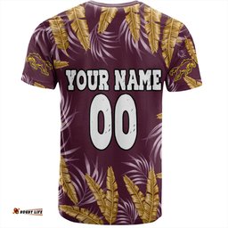 Amazing Aussie Brisbane Broncos Custom T-Shirt - Tropical Patterns Brisbane Broncos T-Shirt