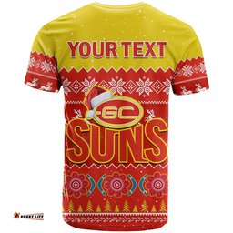 custom personalised gold coast football t shirt suns aboriginal merry christmas