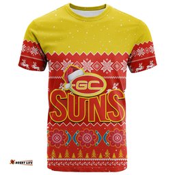 custom personalised gold coast football t shirt suns aboriginal merry christmas