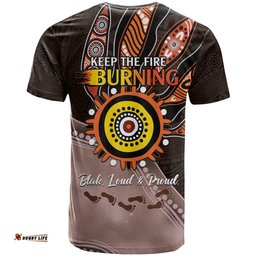 fire burning together naidoc 2024 t shirt indigenous art