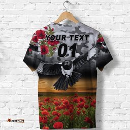 custom personalised collingwood magpies anzac t shirt poppy vibes