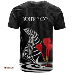 personalised new zealand darts t shirt aotearoa maori fern bring it on