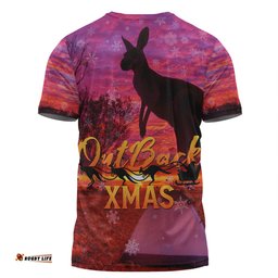 Amazing Aussie Australia Christmas Kangaroo Camping T-shirt - Aussie Outback Merry Christmas T-shirt