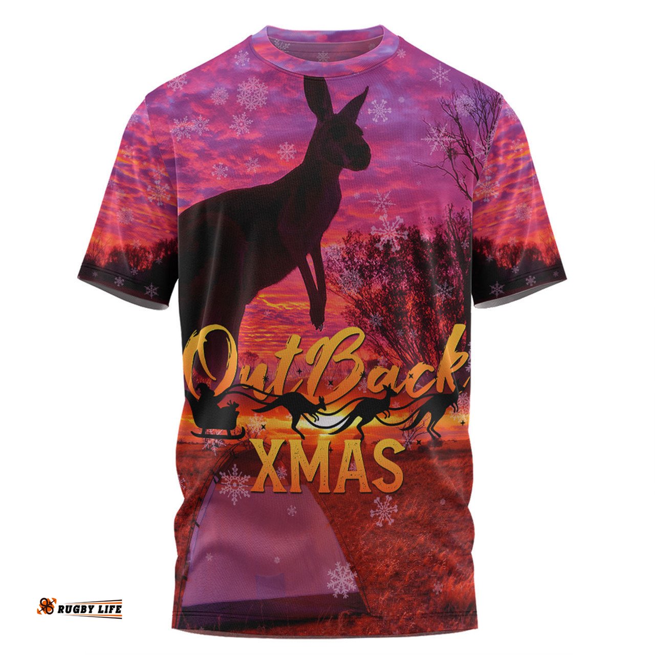 Amazing Aussie Australia Christmas Kangaroo Camping T-shirt - Aussie Outback Merry Christmas T-shirt
