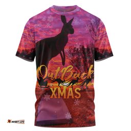 Amazing Aussie Australia Christmas Kangaroo Camping T-shirt - Aussie Outback Merry Christmas T-shirt