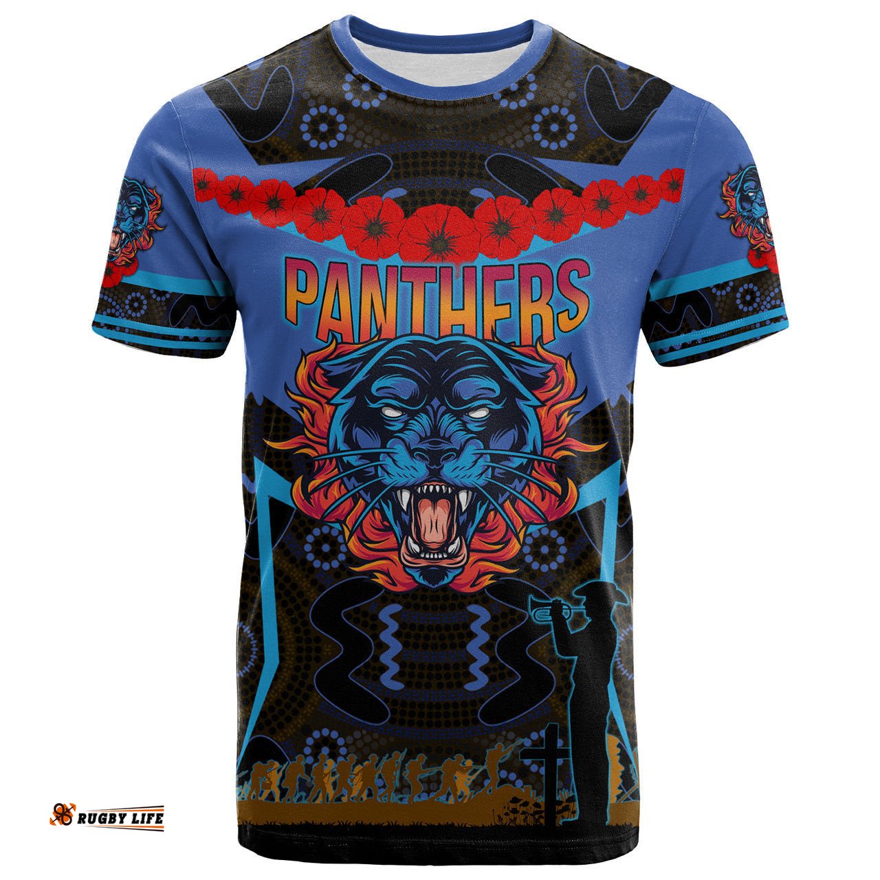 panthers rugby t shirt custom anzac angry panther style t shirt