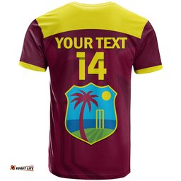 personalised west indies cricket t shirt go windies dynamic version 2023