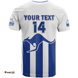 personalised north melbourne football 2023 t shirt go kangaroos sporty style
