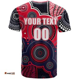 custom personalised and number demons afl t shirt aboriginal patterns