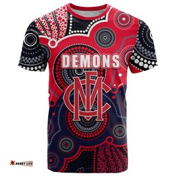 custom personalised and number demons afl t shirt aboriginal patterns