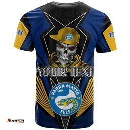 custom personalised eels rugby t shirt mascot parramatta since 1947 cool skull