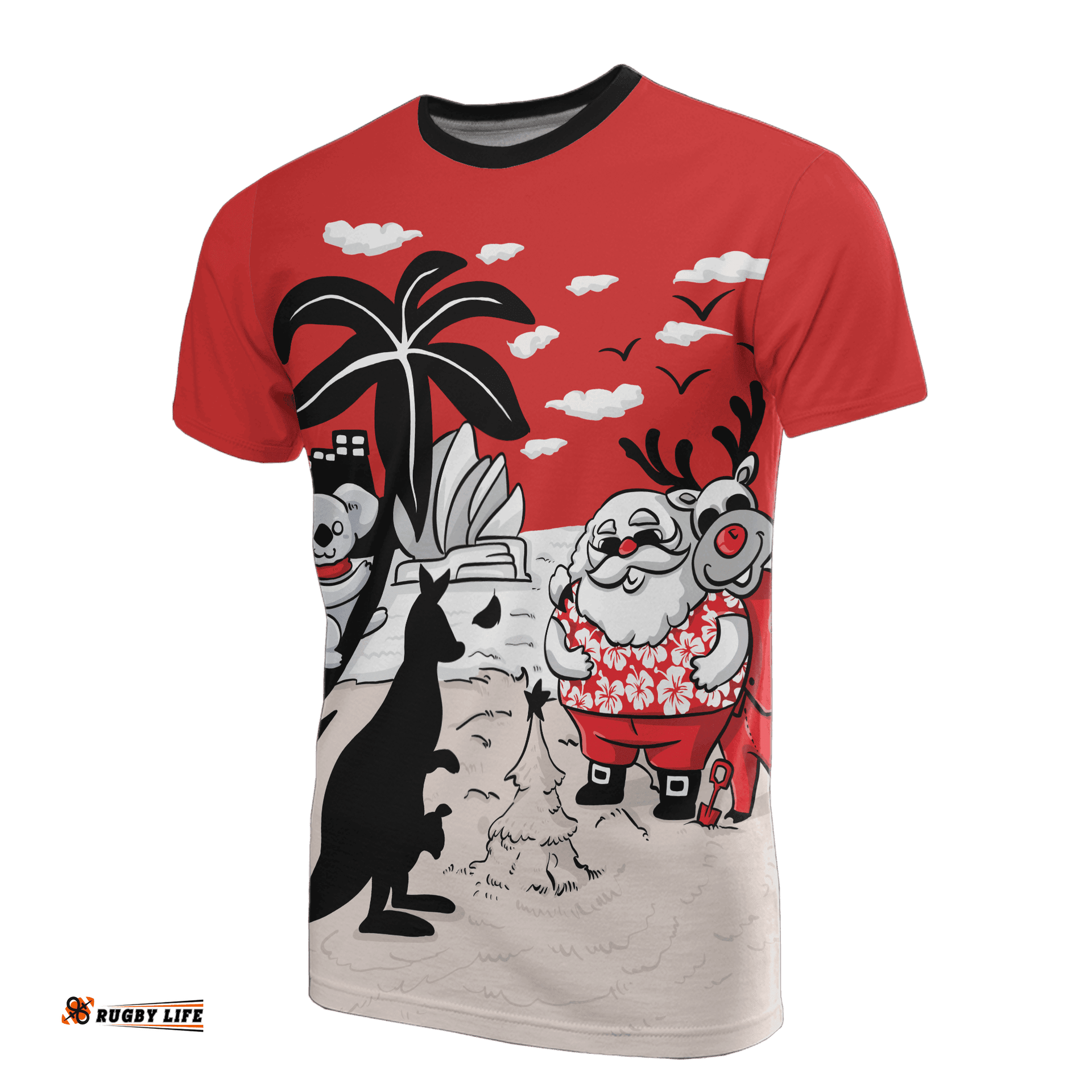 australia christmas t shirt santa claus t shirt kangaroo ver02