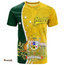 t shirt australia coat of arm in rugby style
