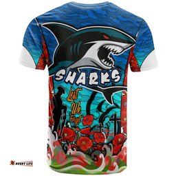 sharks rugby t shirt custom sharks lest we forget and poppies t shirt